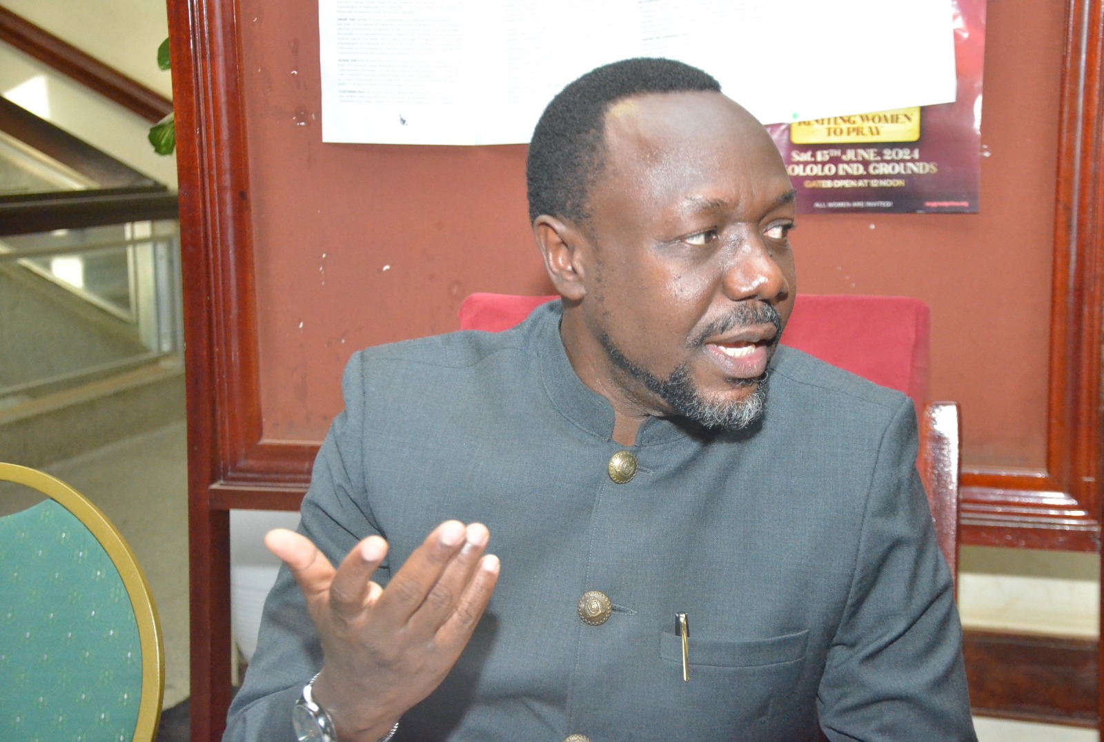 Hon Opolot Okwalinga during a committee session